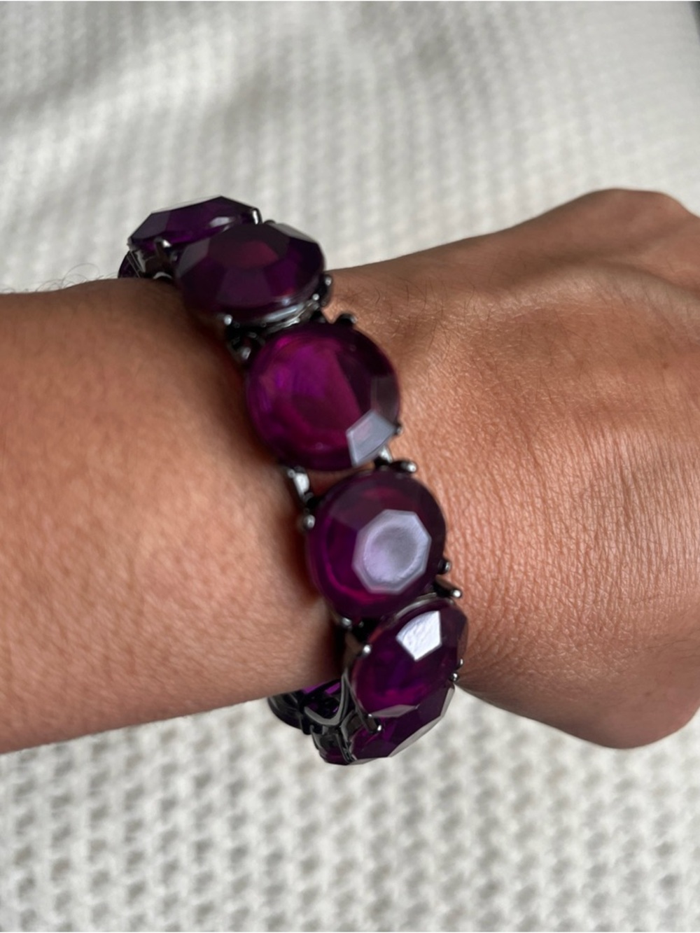 New with tags White House Black Market Purple Stone Statement Bracelet Bold Cuff